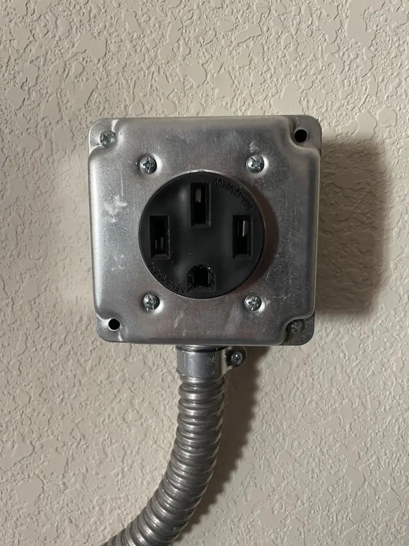 NEMA 14-50 outlet installed for Electrical Panel Upgrade in Auberry